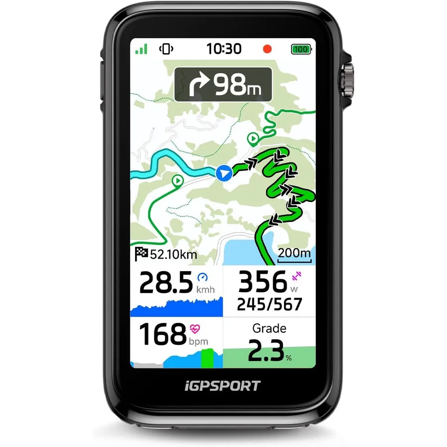 iGPSPORT BiNavi Ultra - GPS bike computer with 3.7-inch touchscreen and 64 GB storage