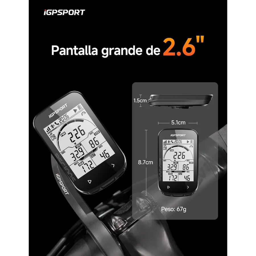 iGPSPORT BSC100S - GPS bike computer with 2.6-inch auto-backlit screen