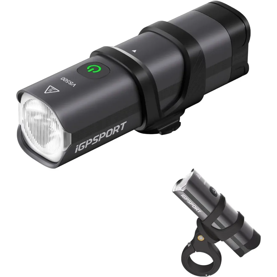 iGPSPORT VS - Luz de bicicleta delantera inteligente de 500 a 1800 lúmenes
