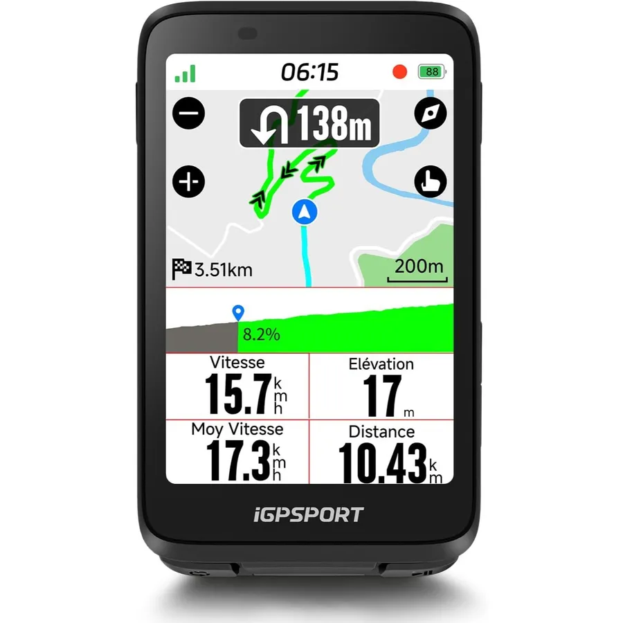 iGPSPORT BiNavi - Compteur vélo GPS tactile 3,5 pouces avec navigation cartographique